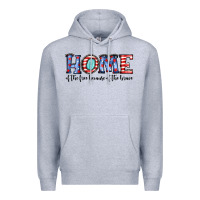 Heather Grey home of the because of the brave Premium Hoodie - JahusDesignShop