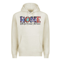 Oatmeal Heather home of the because of the brave Premium Hoodie - JahusDesignShop