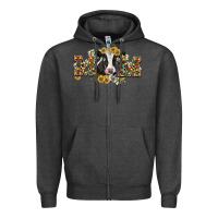 Charcoal Heather Mom with cow Zipper Hoodie - CowGirlArtShop