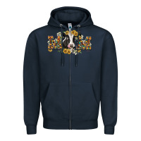 Navy Mom with cow Zipper Hoodie - CowGirlArtShop