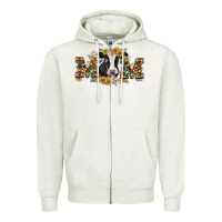 Oatmeal Heather Mom with cow Zipper Hoodie - CowGirlArtShop