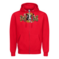 Red Mom with cow Zipper Hoodie - CowGirlArtShop