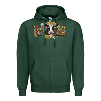 Sports Green Mom with cow Zipper Hoodie - CowGirlArtShop