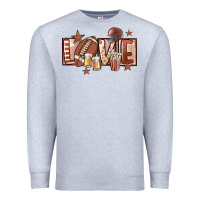 Heather Grey football love Premium Sweatshirt - FaDigitalArtStudio