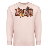 Pale Pink football love Premium Sweatshirt - FaDigitalArtStudio