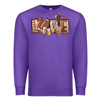 Purple football love Premium Sweatshirt - FaDigitalArtStudio