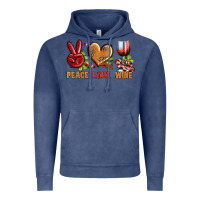 Vintage Denim Peace Love Wine Vintage Hoodie - BundleAndBundleShop