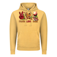 Vintage Mustard Peace Love Wine Vintage Hoodie - BundleAndBundleShop