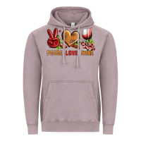 Vintage Zinc Peace Love Wine Vintage Hoodie - BundleAndBundleShop