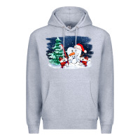 Heather Grey teeth snow party costom ado Premium Hoodie - OliviaCreatesArt