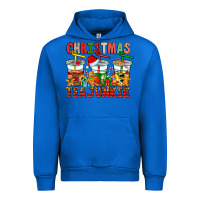 Cobalt Christmas tea junkie Urban Hoodie - CowhideDigitalArt