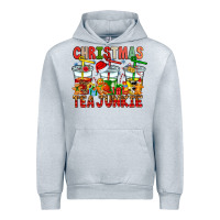 Heather Grey Christmas tea junkie Urban Hoodie - CowhideDigitalArt
