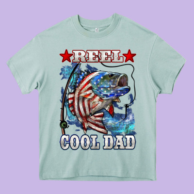 Reel Cool Dad Bass Heavy Core Tee Designed By Lillyallendesigns