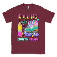 Burgundy rolling into eighth grade Classic Tee - BundleAndBundleShop