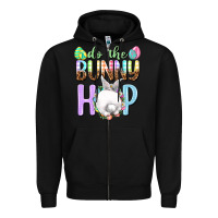 Black Do the bunny hop Easter Day Zipper Hoodie - HowdyJamesFarm