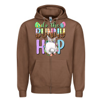 Chestnut Do the bunny hop Easter Day Zipper Hoodie - HowdyJamesFarm