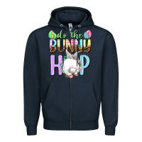 Navy Do the bunny hop Easter Day Zipper Hoodie - HowdyJamesFarm
