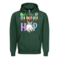 Sports Green Do the bunny hop Easter Day Zipper Hoodie - HowdyJamesFarm