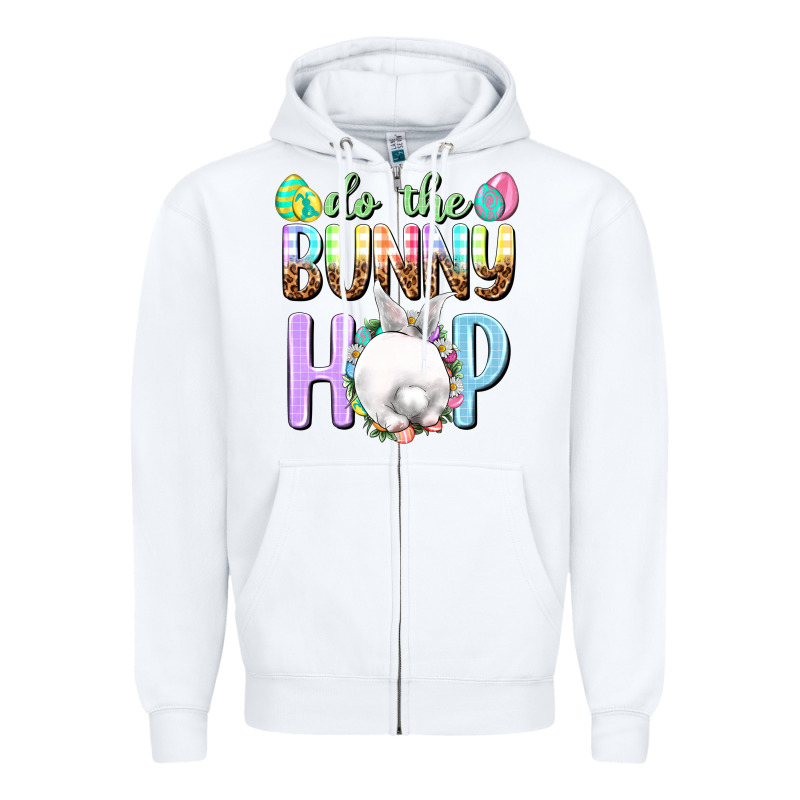 Do The Bunny Hop Easter Day Zipper Hoodie by HowdyJamesFarm | Teevron