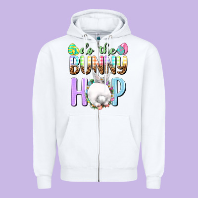 Do The Bunny Hop Easter Day Zipper Hoodie Designed By Howdyjamesfarm