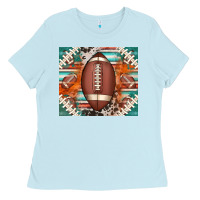 Baby Blue american football serape glittertumbler Ladies Tee - Jasminsmagicworld