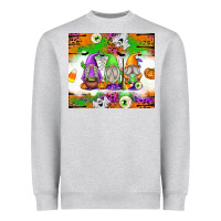 Heather Grey Halloween Gnomes Heavyweight Sweatshirt - texasbilliewilder