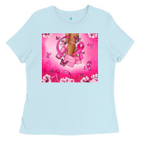 Baby Blue Breast Cancer diva Ladies Tee - NancyCooperArtShop