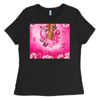 Black Breast Cancer diva Ladies Tee - NancyCooperArtShop