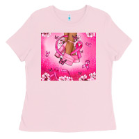 Bubblegum Pink Breast Cancer diva Ladies Tee - NancyCooperArtShop