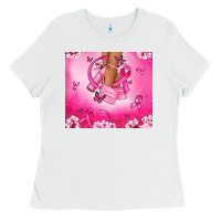 White Breast Cancer diva Ladies Tee - NancyCooperArtShop