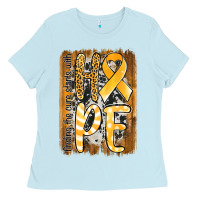 Baby Blue finding the cure starts with hope childhood cancer awareness  with bac Ladies Tee - Jasminsmagicworld