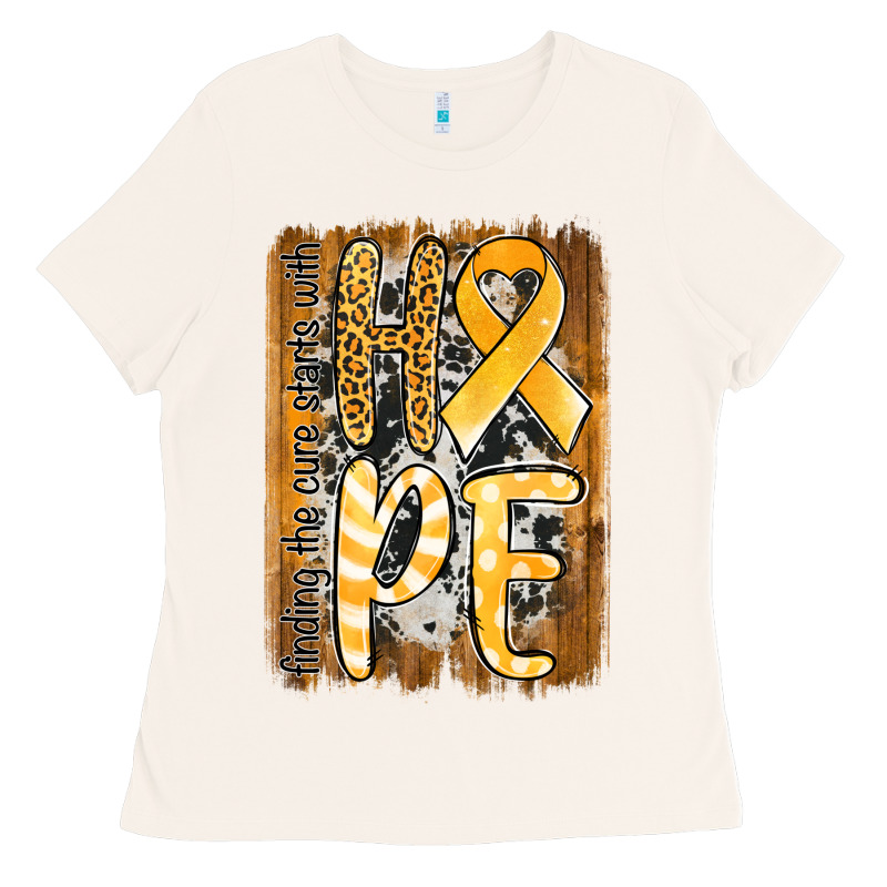 Finding The Cure Starts With Hope Childhood Cancer Awareness  With Bac Ladies Tee by Jasminsmagicworld | Teevron