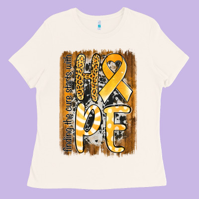 Finding The Cure Starts With Hope Childhood Cancer Awareness  With Bac Ladies Tee Designed By Jasminsmagicworld
