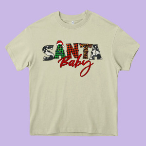 Santa Baby Heavy Core Tee Designed By Barkaloodesign