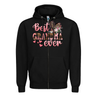 Black Best Grandma ever Mother's Day Zipper Hoodie - CowGirlArtShop