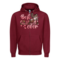 Burgundy Best Grandma ever Mother's Day Zipper Hoodie - CowGirlArtShop
