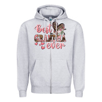 Heather Grey Best Grandma ever Mother's Day Zipper Hoodie - CowGirlArtShop