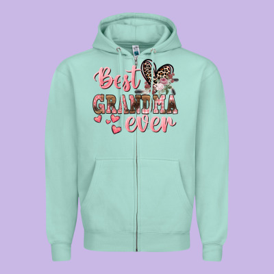 Best Grandma Ever Mother's Day Zipper Hoodie Designed By Cowgirlartshop