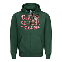 Sports Green Best Grandma ever Mother's Day Zipper Hoodie - CowGirlArtShop