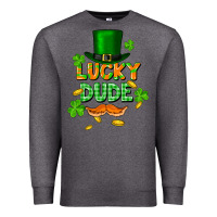 Charcoal Heather lucky dude St. Patricks Day Premium Sweatshirt - FaDigitalArtStudio