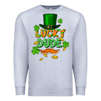 Heather Grey lucky dude St. Patricks Day Premium Sweatshirt - FaDigitalArtStudio