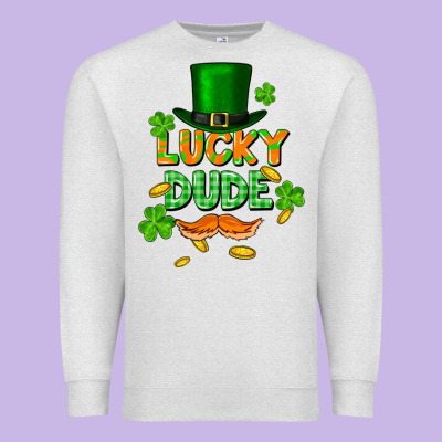 Lucky Dude St. Patricks Day Premium Sweatshirt Designed By Fadigitalartstudio
