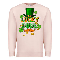 Pale Pink lucky dude St. Patricks Day Premium Sweatshirt - FaDigitalArtStudio