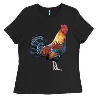 Black New Hampshire Red Rooster Ladies Tee - LillyAllenDesigns
