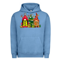 Pigment Pebble Blue gnome Christmas Urban Hoodie - CowhideDigitalArt