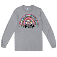 Heather Grey western nurse rainbow Long Sleeve Tee - RanaPortraitStore