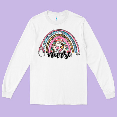 Western Nurse Rainbow Long Sleeve Tee Designed By Ranaportraitstore