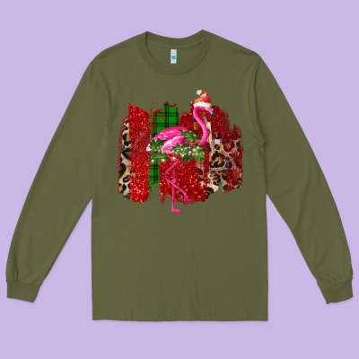 Christmas Flamingo Long Sleeve Tee Designed By Bettercallsaul