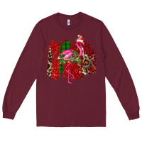 Burgundy christmas flamingo Long Sleeve Tee - Bettercallsaul
