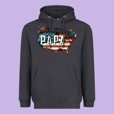 All American Papa Heavyweight Hoodie Designed By Fadigitalartstudio